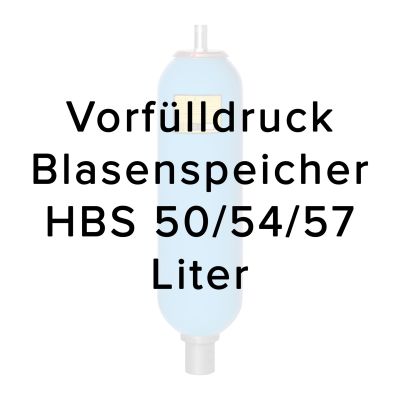 Vorfülldruck für Blasenspeicher HBS 50/54/57