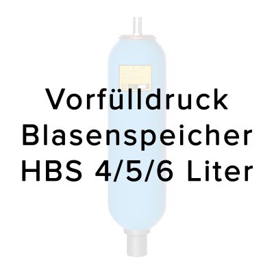 Stickstoffvorfüllung für HBS Blasenspeicher  4/5/6